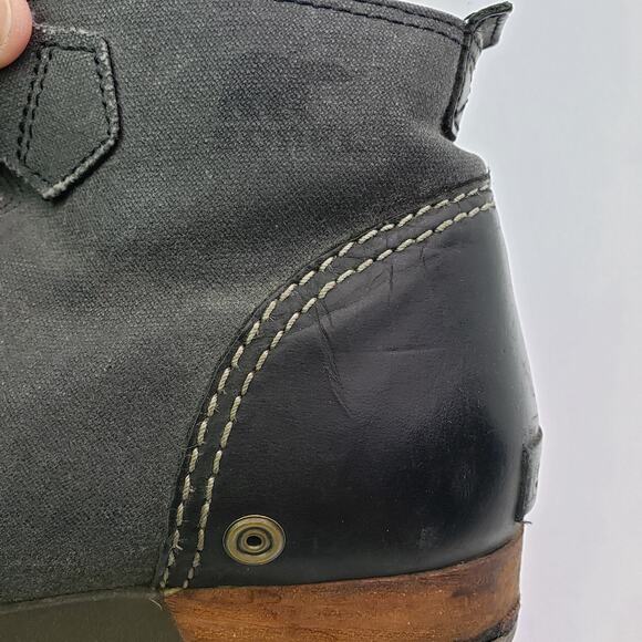 Sorel Major Lace Womens Size 8.5 Gray Canvas Distressed Bootie Boots NL2163-010 - Picture 8 of 12